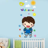 Детский макет для мальчиков на стену, мультяшные наклейки для детского сада, глянцевая наклейка