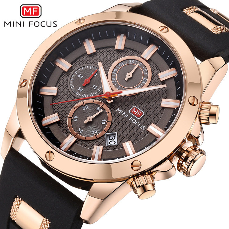 Relógio masculino esportivo MINIFOCUS Fox à prova d'água, quartzo, luminescente 0089G_voghion.com