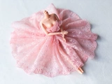 Платье, розовая кружевная ткань, детская одежда, кружевное платье, с вышивкой