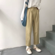 Quần nữ sinh viên lỏng lẻo phiên bản Hàn Quốc của ulzzang hoang dã phong cách Harajuku bf overalls quần ống rộng ống quần