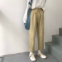 Quần nữ sinh viên lỏng lẻo phiên bản Hàn Quốc của ulzzang hoang dã phong cách Harajuku bf overalls quần ống rộng ống quần thiết kế thời trang nữ