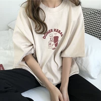 Летняя брендовая футболка для школьников, одежда для верхней части тела, в корейском стиле, популярно в интернете, короткий рукав