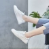 Da giày trắng giày thể thao nữ Hàn Quốc giản dị tất cả các trận đấu thấp học sinh giày thể thao trắng giày thể thao da mềm giày đế mềm triều cường - Giày cắt thấp