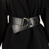 Women PU Black Corset Belts 2021 New Fashion Elastic Waist C