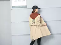 Phiên bản Hàn Quốc của bộ đồ cotton mùa đông gấu trùm đầu áo khoác dày cộng với nhung cashmere thời trang hoang dã - Accentuated eo áo áo khoác da nữ xịn hàn quốc