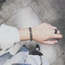 Châu Âu và Hoa Kỳ retro vòng đeo tay bằng thép titan nam sinh viên Hàn Quốc thủy triều nam đơn giản cá tính vòng đeo tay nam giới trang sức vòng bạc cho bé Vòng đeo tay Cuff
