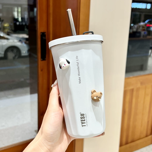 Высококачественный стакан, летняя трубочка, вместительная и большая чайная чашка со стаканом