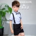 Ngày của trẻ em Flower Girl Dress Máy Chủ Boy Boy Lớn Trẻ Em Trang Phục Boy Bib Chương Trình Biểu Diễn Thiết Lập Mùa Hè
