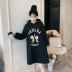 Phụ nữ mang thai mùa thu mùa đông mặc áo len trùm đầu nữ 2019 phiên bản mới của Hàn Quốc lỏng lẻo cộng với phân bón XL 200 kg cho bà bầu - Áo thai sản ao bau xiteen Áo thai sản