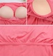 Ladies kích thước lớn đồ ngủ với ngực pad miễn phí áo ngực phương thức đàn hồi cao ngắn tay áo phần dài ngủ nhà váy phụ nữ mang thai có thể mặc Đêm đầm