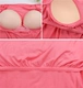 Ladies kích thước lớn đồ ngủ với ngực pad miễn phí áo ngực phương thức đàn hồi cao ngắn tay áo phần dài ngủ nhà váy phụ nữ mang thai có thể mặc