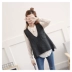 Áo len nữ ngắn đoạn mùa xuân và mùa thu mới phiên bản Hàn Quốc của áo len cổ chữ V áo len không tay áo len mùa thu