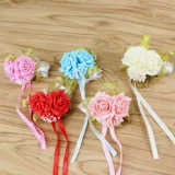 Корейский цветок на запястье на лацкан для невесты, платье подружки невесты, браслет, для подружки невесты