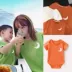 Kích cỡ lớn cha mẹ mặc con mùa hè Hàn Quốc mẹ và con gái mẹ và con trai gia đình ba ba áo thun cotton ngắn tay màu xanh lá cây hàng đầu - Trang phục dành cho cha mẹ và con Trang phục dành cho cha mẹ và con