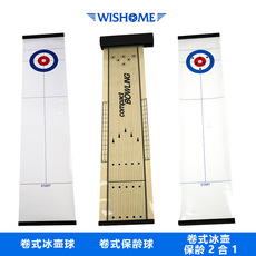 Шар для боулинга 保龄球二合一球桌冰壶球室内成人冰弧玩具桌桌上亲子儿童益智桌游