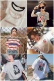 Летняя одежда, футболка с коротким рукавом для школьников, ретро топ, 2019, в корейском стиле, свободный крой