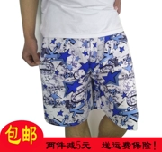 Mùa hè quần nam size lớn quần short rộng cộng với phân bón tăng quần 衩 cotton lụa tơ tằm thường mặc nhà mỏng