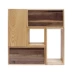 MUMO sồi đỏ mực gỗ combo box kết hợp miễn kệ gỗ khung gỗ tủ gỗ rắn - Buồng tủ 3 buồng Buồng