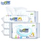 Baby Shu Bao em bé lau ướt trẻ sơ sinh chăm sóc da trẻ sơ sinh đặc biệt cầm tay 400 bơm 100 với nắp đầy khăn ướt agi Khăn ướt