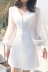 Váy ngắn tay dài nữ mới 2018 mùa thu retro siêu cổ tích V-eo eo Slim A-line váy tình yêu đầu tiên A-Line Váy