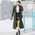 Áo khoác len nữ phần dài Hàn Quốc phiên bản 2017 mùa thu và mùa đông mới trên đầu gối dày eo Mỏng là áo len mỏng áo dạ nữ cao cấp Accentuated eo áo
