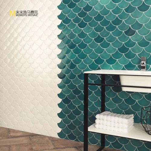 Рыба -кран -вентилятор -мозаичный темно -зеленый лед