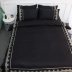 Bông cotton bốn mảnh châu Âu Bắc Âu nhỏ ren tươi giường màu đen cao cấp 1,5m1,8m giường - Bộ đồ giường bốn mảnh