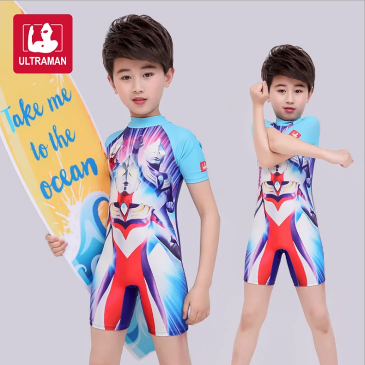 Đồ bơi trẻ em Ultraman Trường tiểu học Xiêm Cậu bé trai Bé mẫu giáo Quần bơi mùa xuân Đồ bơi nóng - Bộ đồ bơi của Kid