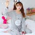 Phiên bản Hàn Quốc của mùa hè dễ thương có thể được mặc bên ngoài bộ đồ ngủ nữ sinh hai mảnh tay dài mỏng phù hợp với mùa đông 2018 xuân hè các kiểu đồ bộ ống rộng đẹp Bên ngoài ăn mặc