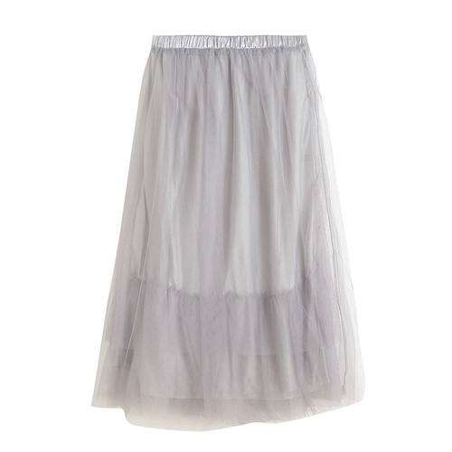 Летняя длинная японская школьная юбка, эластичная талия