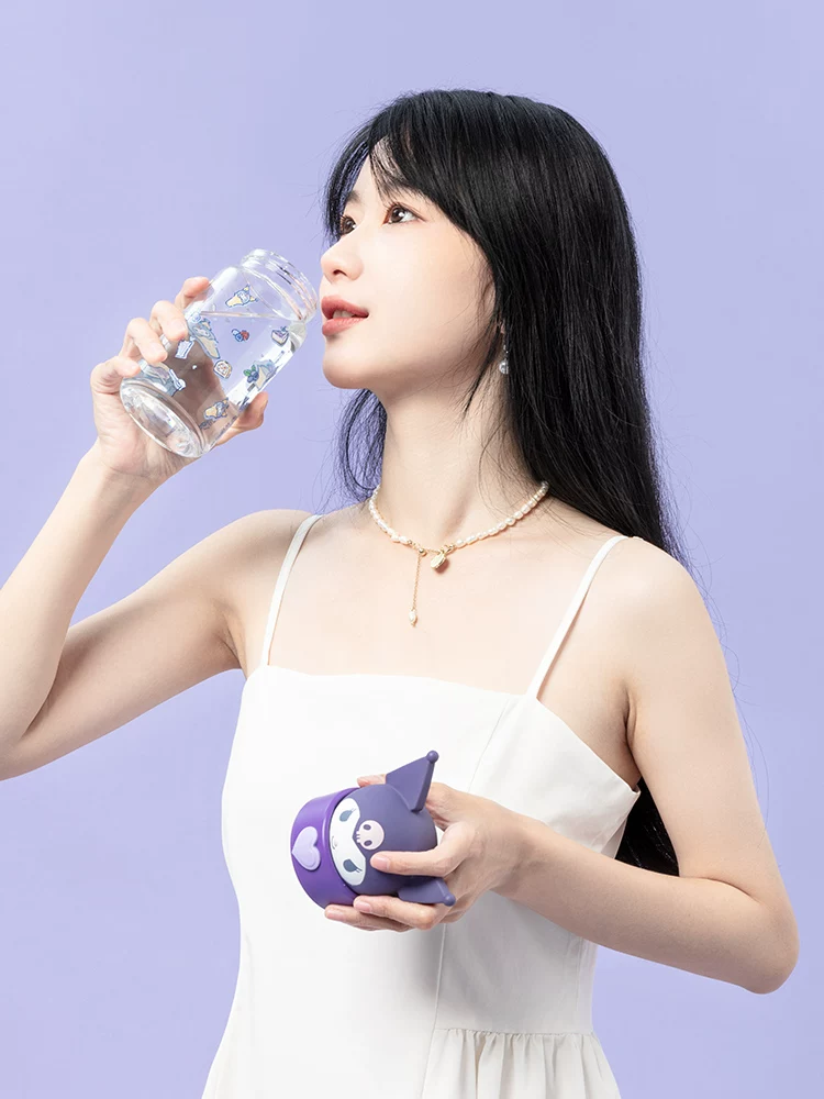 [名创优品 miniso 三丽鸥 玉桂狗 kuromi 美乐蒂 公仔 玻璃杯 水杯子 360ml]