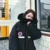 Quá khổ bông áo khoác dày áo 2018 mùa đông vài bf Hàn Quốc phiên bản của lỏng phản xạ dải vải bông quần áo thủy triều áo