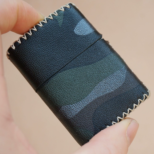 Зажигалка ручной работы, камуфляжный кожаный портативный чехол, простой и элегантный дизайн