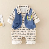 Детское осеннее термобелье для новорожденных, осенний комплект подходит для мужчин и женщин для девочек, боди для выхода на улицу, в западном стиле