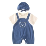 Летнее тонкое боди для раннего возраста для выхода на улицу для новорожденных подходит для мужчин и женщин, милые нарукавники для девочек, комплект, в западном стиле, короткий рукав