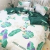 Mùa hè Châu Âu-phong cách tươi lá chuối cây xanh giường bốn mảnh ký túc xá sinh viên nam giới và phụ nữ linen quilt cover ba mảnh