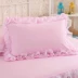 Váy ngủ ren đơn mảnh màu hồng công chúa gió pad chống trượt bảo vệ dày chăn bông trải giường