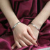 S925 mạ bạc bracelet trang sức vòng đeo tay nữ mô hình cơ thể ánh sáng mở chaise longue bracelet bạc trang sức bracelet bạc rộng phiên bản điều chỉnh Vòng đeo tay Cuff