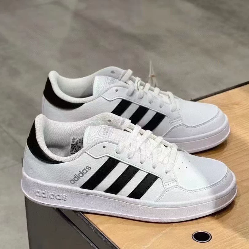 Adidas Breaknet черная трёхполосная женская спортивная повседневная досочная обувь FX8724