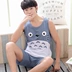 Bông vest đồ ngủ nam mùa hè lỏng kích thước lớn Hàn Quốc phiên bản có thể được đeo bên ngoài quần short mùa hè 衩 cậu bé lớn của nam giới phù hợp với shop đồ bộ nữ Bên ngoài ăn mặc