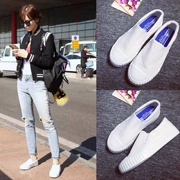Mùa hè 2018 mới giày vải nữ sinh viên Hàn Quốc phiên bản giày đế xuồng dày của phụ nữ