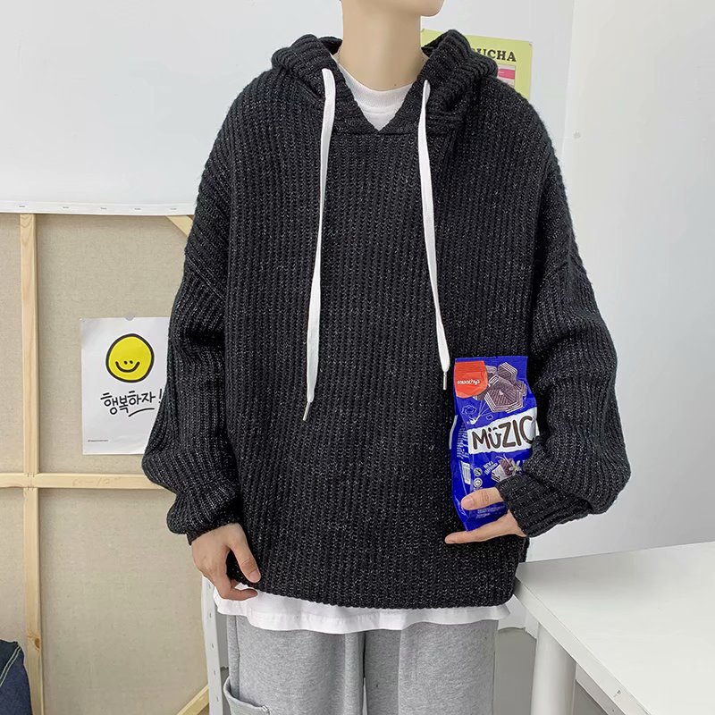 Autumn winter ins Hooded Sweater men's thick sweater winter coat loose CEC lazy youth t-shirt