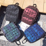 Túi đeo vai họa tiết kẻ màu nước mùa hè 2019 thời trang thủy triều nhỏ ba lô Nhật Bản và Hàn Quốc phiên bản màu gradient nữ - Ba lô