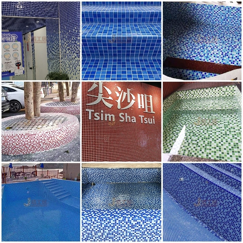 Бассейн, стеклянная мозаика, нескользящая головоломка, делается под заказ
