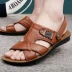 Dép da của nam giới Hàn Quốc phiên bản của non-slip đáy mềm 2018 mùa hè thường giày bãi biển mặc dép trung niên và dép nam giày fashion Sandal