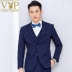 Playboy VIP phù hợp với nam thanh niên giản dị chuyên nghiệp ăn mặc nam Slim đẹp trai Hàn Quốc chú rể - Suit phù hợp Suit phù hợp