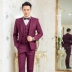 Playboy VIP phù hợp với nam thanh niên giản dị chuyên nghiệp ăn mặc nam Slim đẹp trai Hàn Quốc chú rể - Suit phù hợp