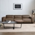 Bắc Âu da đầu tiên lớp da bò nhỏ căn hộ phòng khách ba Mỹ đơn giản hiện đại màu đen đầy đủ da nghệ thuật biểu hiện sofa - Ghế sô pha