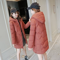 [Chống mùa khuyến mãi] bông của phụ nữ Hàn Quốc phiên bản mới của mùa đông phần dài của bông đội mũ trùm đầu dày mỏng bánh mì áo khoác bông áo khoác ao phao nu