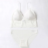 Милый кружевной ультратонкий бюстгальтер без косточек, тонкое нижнее белье, комплект